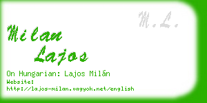 milan lajos business card